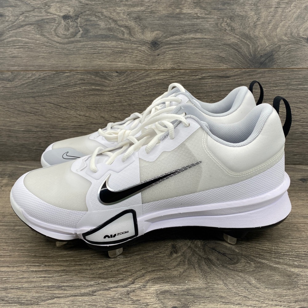 Nike Force Zoom Trout 9 Elite Baseball Cleats Mens 9.5 White Black FB2907-102